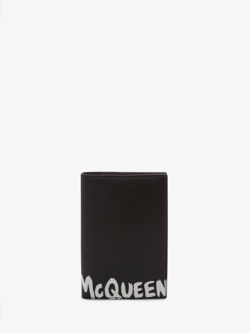 Tarjetahabientes Alexander McQueen Graffiti Pocket Organizer Hombre - Negros/Blancos - Mexico 738-RU